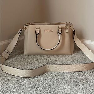 GUESS Beige Satchel Bag